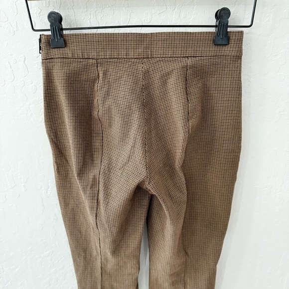 Everlane Side Zip Button Closure Pull On Stretch Coco Plaid Ankle Crop Pant 00 - Picture 9 of 15